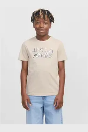 JACK & JONES Rundhalsshirt JJEBRYAN CORP LOGO TEE SS O-NECK JNR grau 128