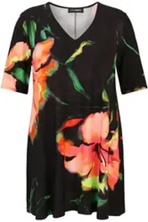 Doris Streich Longshirt (1-tlg) mit Allover-Print orange 48