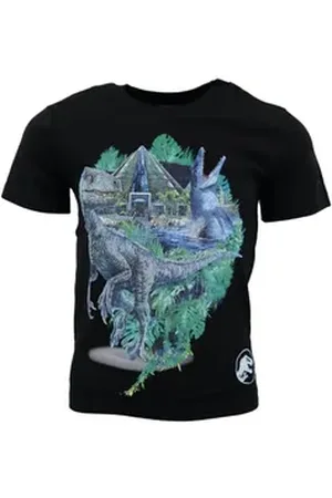 Jurassic World Print-Shirt Blue Velo Kinder T-Shirt Jungen Dinos Gr. 110 bis 140, Baumwolle schwarz 110