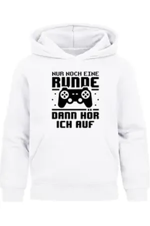 MoonWorks Hoodie Kinder Hoodie Jungen Gaming Spruch Zocken lustig Jungengeschenke weiß 164