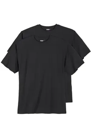 Adamo Rundhalsshirt 2er Pack T-Shirt schwarz Übergröße schwarz 3XL