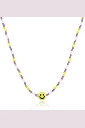 Elli Kette mit Anhänger Kids Süßwasserperlen Smiling Bead 925 Silber, Kugel lila