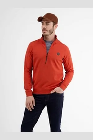 Lerros Sweatjacke Sweat-Troyer in Strukturqualität rot L