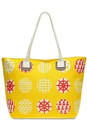 CASPAR Strandtasche TS1021 große XL Damen Strandtasche Shopper mit trendy Print gelb