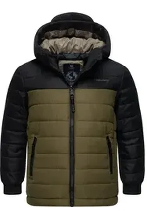Ragwear Winterjacke Coolio Blocks Jungen Winter Steppjacke mit Kapuze schwarz 152