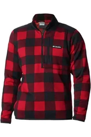 Columbia Strickfleece-Pullover Sweater WeatherTM II Printed Half-Zip mit Logo auf der Brust rot L