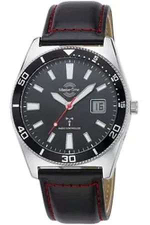 Master Time Funkuhr Super Power Sporty MTGA-10860-21L, Armbanduhr, Quarzuhr, Herrenuhr, Datum, Leuchtzeiger schwarz