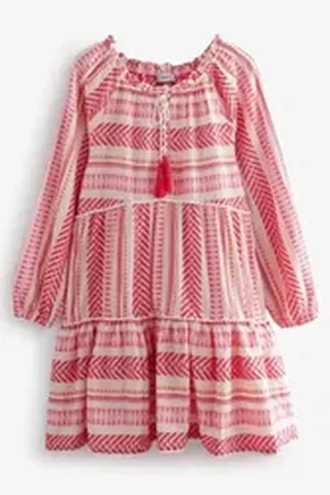 Next Minikleid Kaftan-Sommerkleid in Minilänge und Jacquarddesign (1-tlg) rosa XL