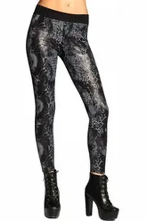 CASPAR Leggings HLE016 warm gefütterte Damen Leggings silberfarben M - DE38 UK10 IT42 ES40 US8
