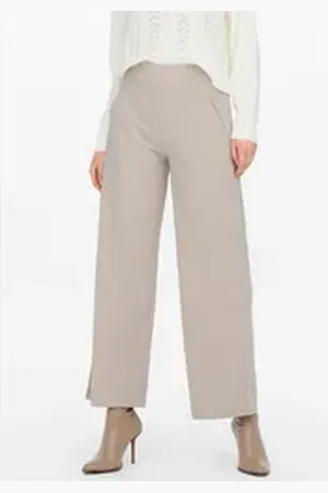 JDY Schlupfhose LOUISVILLE CATIA WIDE PANT JRS NOOS hinten mit elastischem Bündchen grau XL (42)