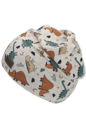 Sterntaler ® Beanie Slouch-Beanie (1-St) Beanie Kinder Jungen - Beanie Kinder Baumwolle, Slouch-Beanie bedruckt mit Dinos in Silber - Beanie Mütze Kinder, Coole Beanie Mütze Kinder aus bedrucktem Jersey, UV-Schutz 50+ Slouch Beanie Kinder UV Schutz 50