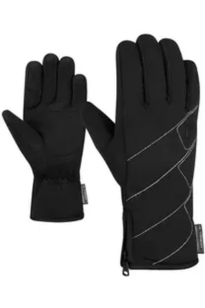 Reusch Skihandschuhe Loredana Stormbloxx Touch-Tec silberfarbene Ziernähte schwarz 7.5