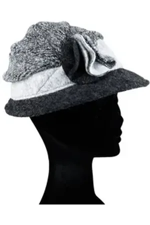 Alessandro Filzhut Britain (1-St) aus softer Wolle, mit floralem Motiv grau