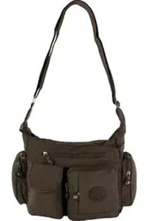 Bag Street Schultertasche Damenhandtasche Schultertasche (Schultertasche), Schultertasche Nylon, braun ca. 32cm x ca. 20cm braun