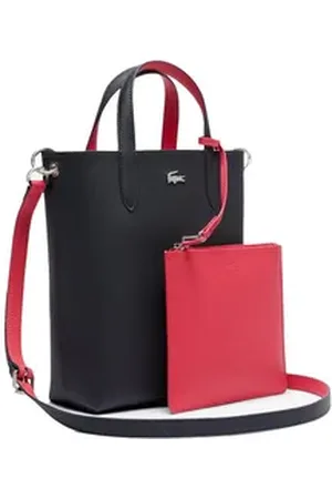 Lacoste Henkeltasche Damen Handtasche Lederimitat Vertical Shopping BAg bunt|rot|schwarz