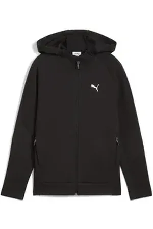 PUMA Sweatjacke EVOSTRIPE Hoodie mit durchgehendem Reißverschluss Jungen schwarz 164