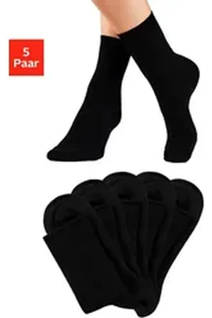 Lavana Basicsocken (Packung, 5-Paar) mit feiner Rippe schwarz 35-38