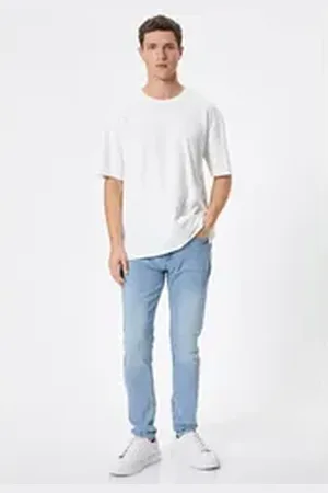 Koton Skinny-fit-Jeans Normale Leibhöhe Skinny blau 34/30