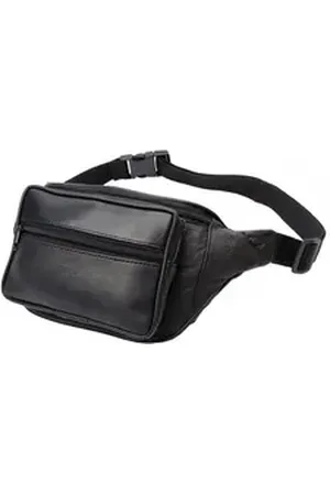 Mf Next Com Bauchtasche Bauchtasche Schwarz Nappa Leder mit Reißverschlussfächern (1-tlg)