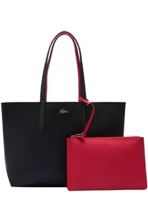 Lacoste Henkeltasche Damen Handtasche Lederimitat blau|bunt|rot