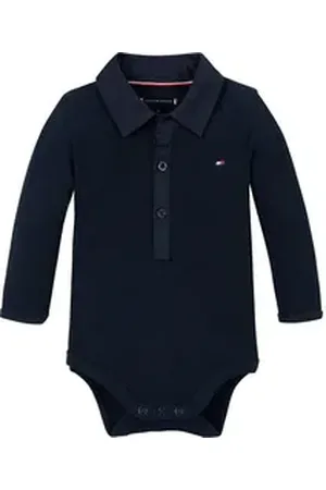 Tommy Hilfiger Langarmbody mit Knöpfen, mit Logostickerei blau 86
