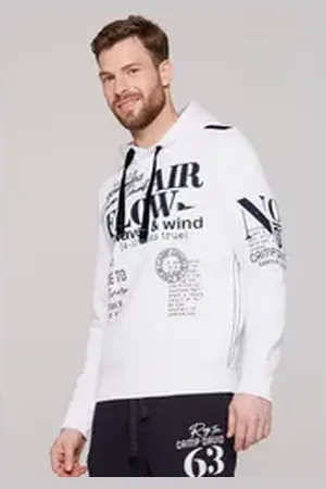 Camp David Hoodie mit Logo-Prints weiß XXXL