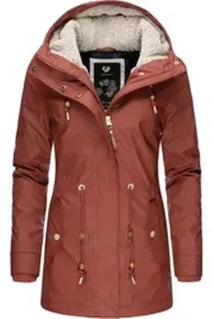 Ragwear Wintermantel Monadis Rainy II Intl. sportlicher, wasserdichter Parka für den Winter rot XS (34)