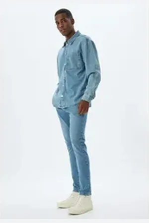 Koton Skinny-fit-Jeans Normale Leibhöhe Skinny blau 33/30