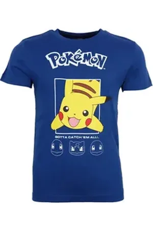 Nintendo POKÉMON Print-Shirt Pokemon Pikachu Jungen T-Shirt Kurzarm Shirt Gr. 110 bis 152, 100% Baumwolle blau 110/116