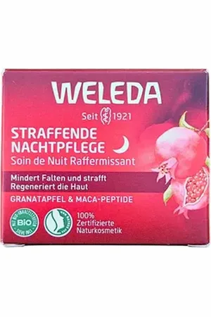 Weleda Nachtcreme Straffende Nachtpflege Granatapfel & Maca-Peptide, Mindert Falten und strafft - Regeneriert die Haut