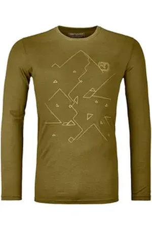 ORTOVOX Langarmshirt 185 MERINO TANGRAM LS M - Herren Longsleeve - green moss