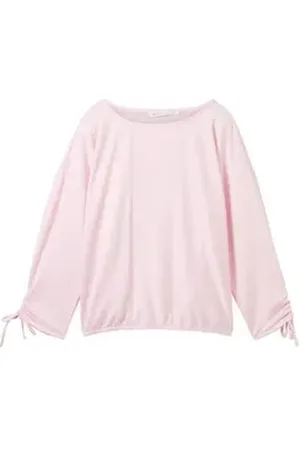 TOM TAILOR Denim Kurzarmhemd Shirt mit 7/8 Ärmel - Weit rosa XS