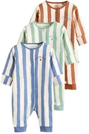 Next Schlafoverall Gemusterte Baby Schlafanzüge, 3er-Pack (3-tlg) beige 56 (bis zu 1 Mon.)