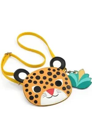 Djeco Schultertasche Handtasche Kinderhandtasche mit Geldbeutel in Tiermotiven