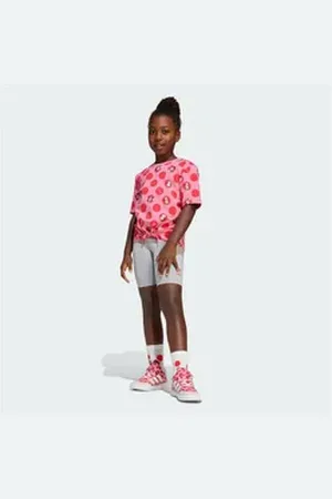 adidas Sportswear Jogginganzug DISNEY MINNIE MAUS T-SHIRT-SET rosa 122
