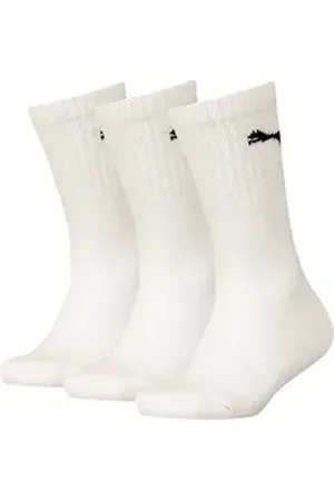 PUMA Socken KIDS CREW SOCK 3P (3-Paar, 3 Paar) Junior mit klassischer Rippe weiß 35-38