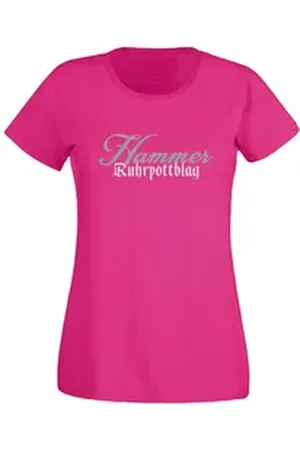 G-graphics T-Shirt Hammer Ruhrpottblag Slim-fit Damen T-Shirt mit Ruhrgebietsmotiv rosa L