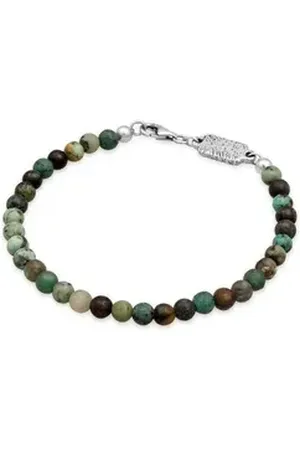 Haze & Glory Bead-Armband-Set Afrikanischer Türkis Ozean 925 Sterling Silber grün 23