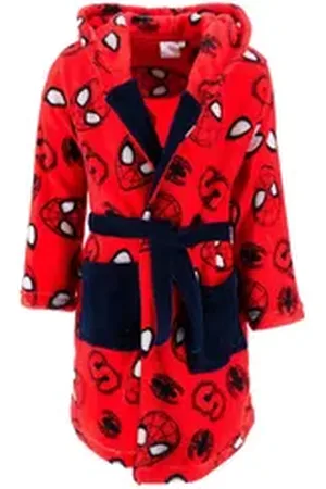 SPIDERMAN Kinderbademantel Jungen Bademantel langarm Morgenmantel rot 98