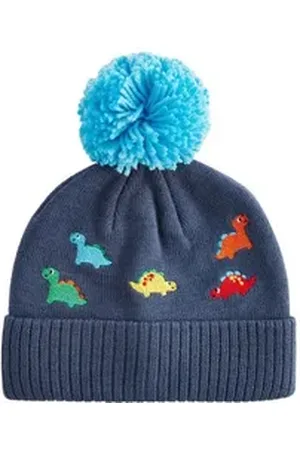 Next Bommelmütze Figuren-Bommelmütze mit Stickerei (1-St) blau Kopfumfang: 50 cm.
