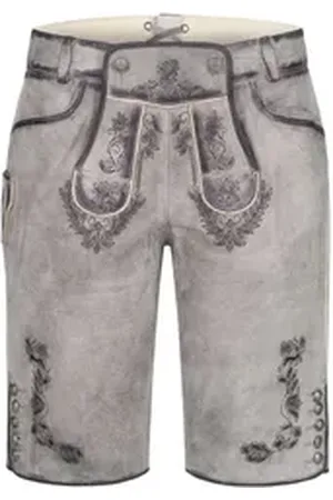 Nübler Trachtenlederhose Lederhose kurz Tiana L in Silber von silberfarben 48