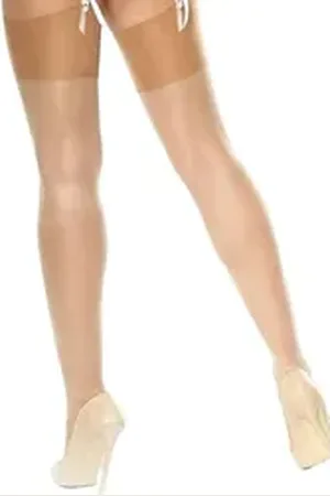 Gabriella MissO Strapsstrümpfe S301 (1-Paar, 1 Paar) transparent & matt beige|braun L/XL (42-46)