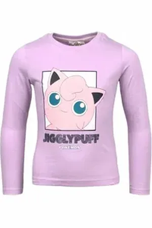 Pokemon POKÉMON Langarmshirt Piepo - Jigglypuff Mädchen Shirt mit Glitzer Gr. 116- 152 cm lila 140 cm