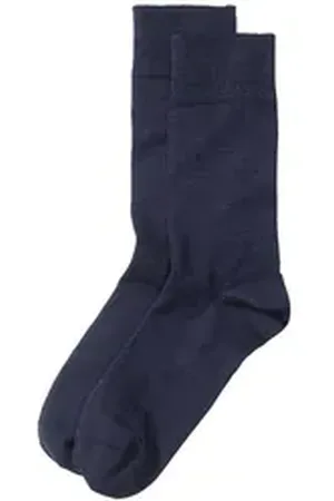 hessnatur Socken im 2er-Pack aus Bio-Merinowolle mit Bio-Baumwolle (2-Paar) blau 43-45