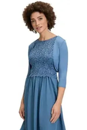 Vera Mont Bolerojacke Bolero-Jacke figurbetont blau 40
