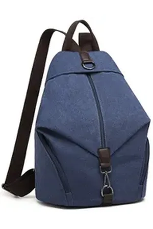Kono Rucksack Vintage Canvas Rucksack Vintage Umhängetasche für Reise & Schule blau