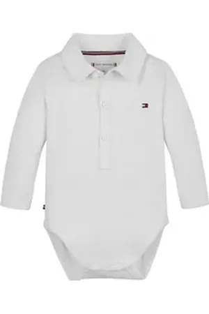 Tommy Hilfiger Langarmbody mit Knöpfen, mit Logostickerei weiß 92