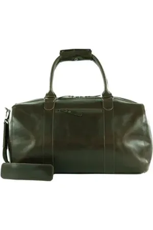 Buckle & Seam Reisetasche Orange Weekender, aus echtem Rindsleder grün