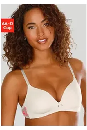 Lascana Bralette-BH Maria mit wunderschönem Blumenmuster aus Stickereispitze, Dessous beige 80