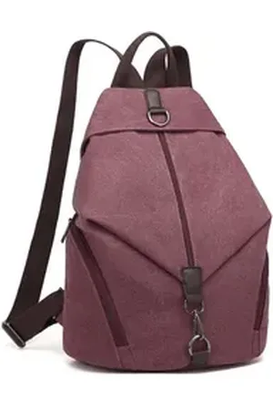 Kono Rucksack Vintage Canvas Rucksack Vintage Umhängetasche für Reise & Schule rot